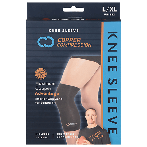 Copper Compression Knee Sleeve, L/Xl, Unisex