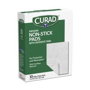 Curad Non Stick Pads, With Adhesive Tabs
