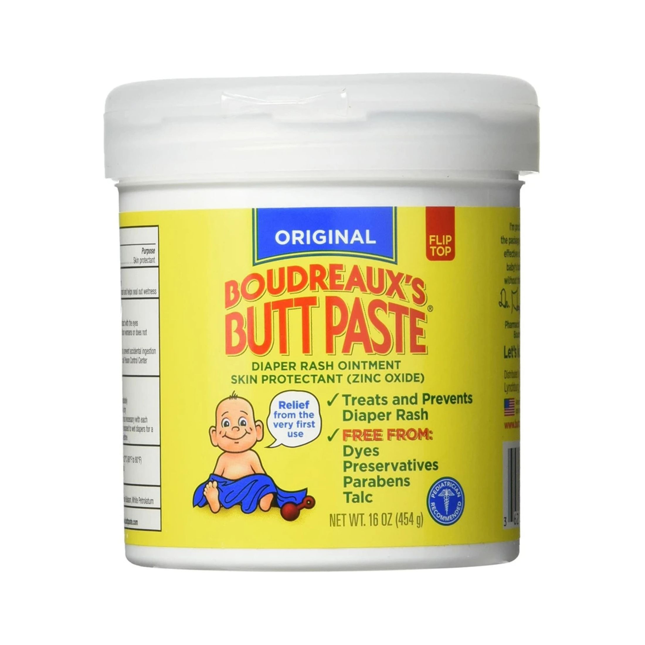 Boudreaux's Butt Paste Original Diaper Rash Ointment Jar, 16 Oz