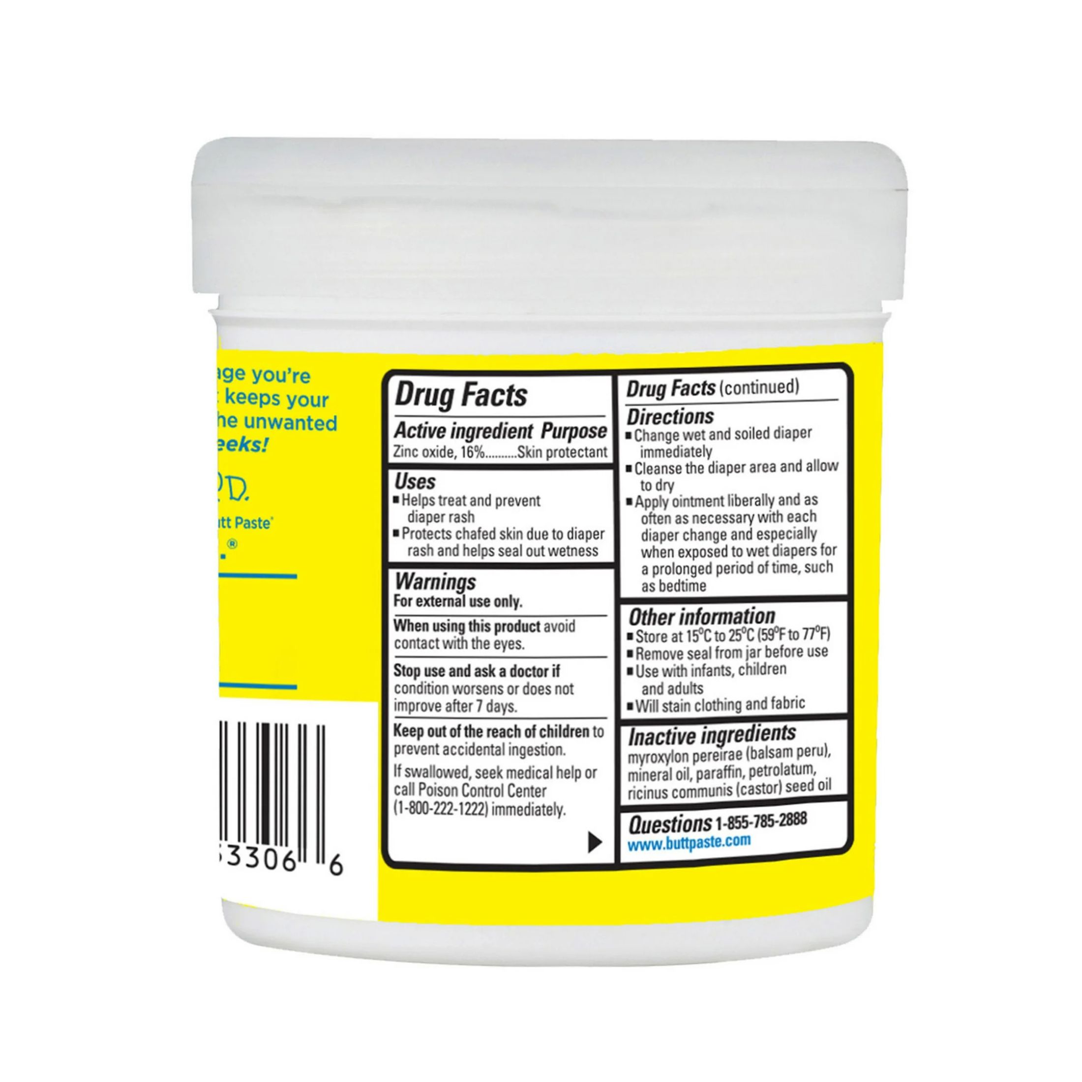 Boudreaux's Butt Paste Original Diaper Rash Ointment Jar, 16 Oz