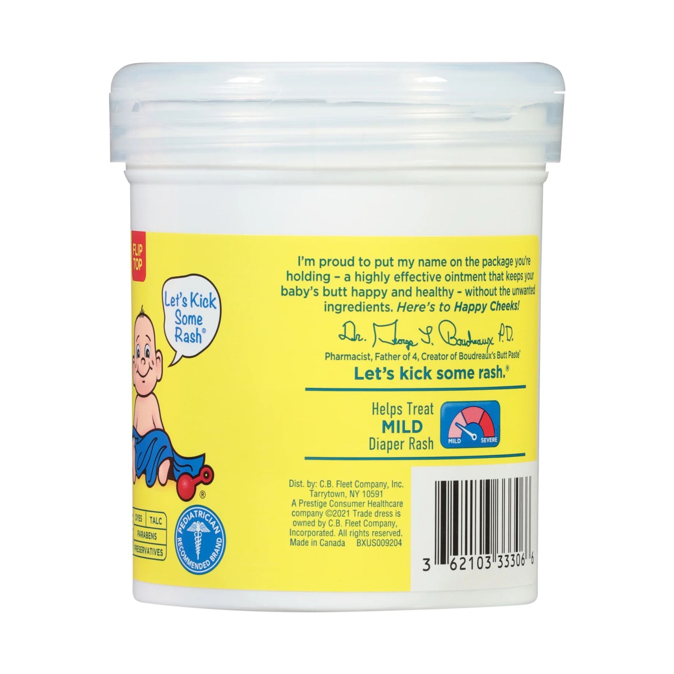 Boudreaux's Butt Paste Original Diaper Rash Ointment Jar, 16 Oz