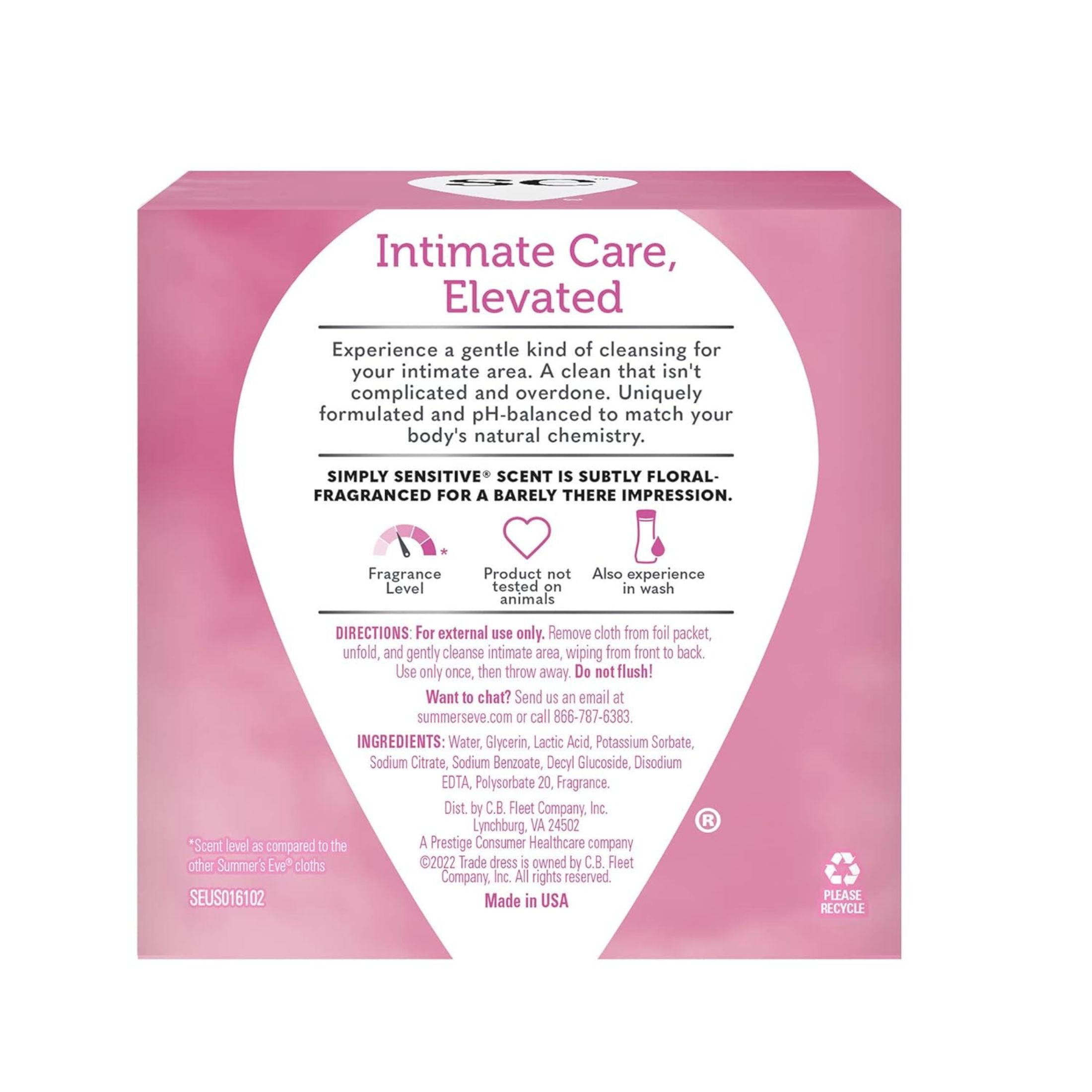 Summer's Eve Feminine Cleansing Cloths, Simply Sensitive Skin
