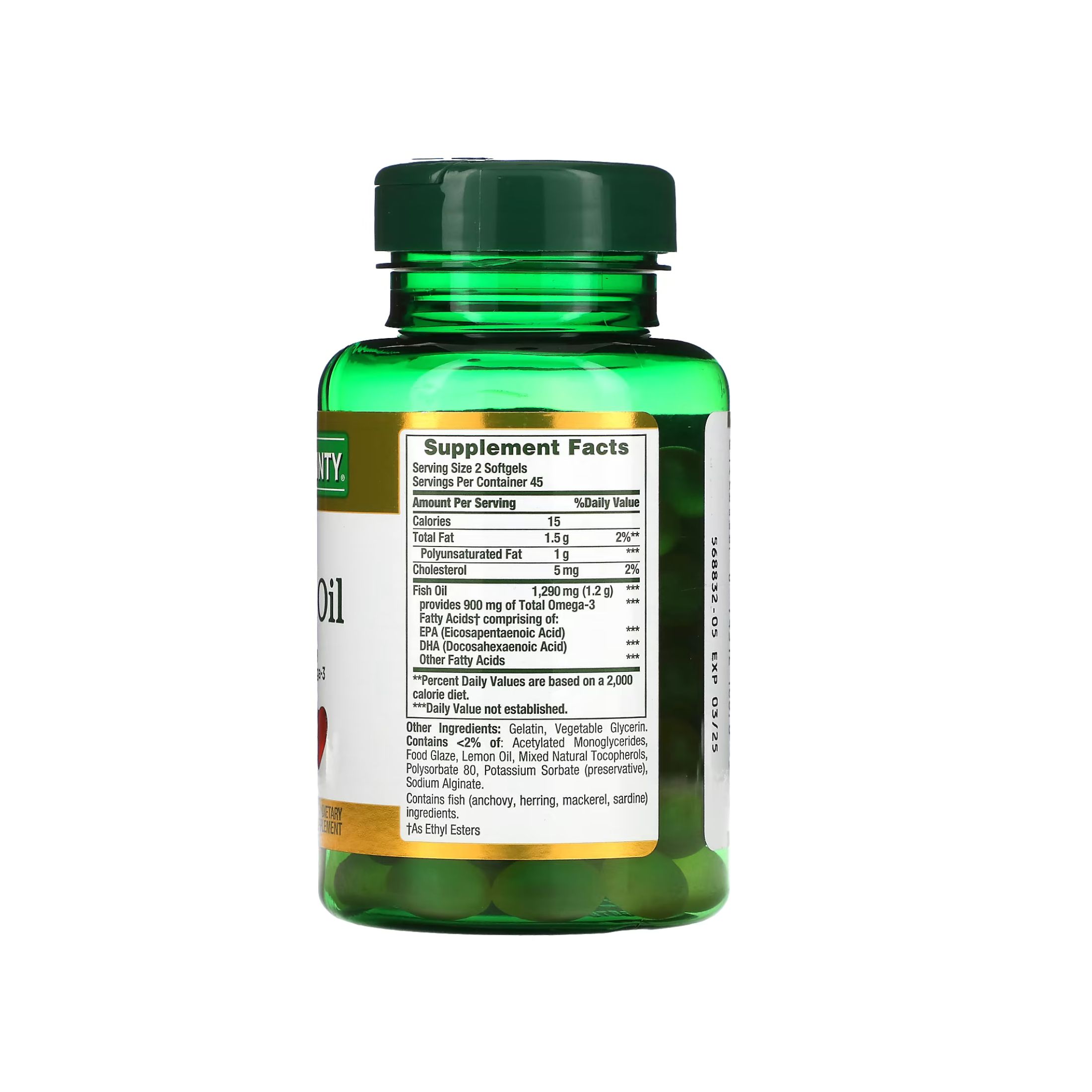 Nature's Bounty Fish Oil, Mini, 1290 Mg, Coated Softgels