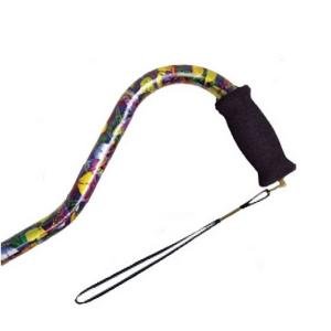 Alex Orthopedic Offset Adjustable Aluminum Cane Foam Grip Handle - Butterfly