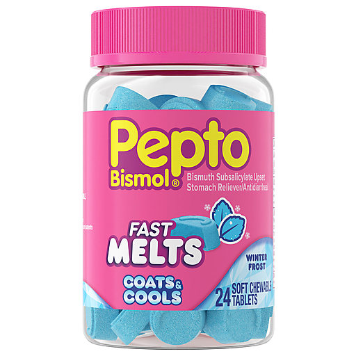Pepto Bismol Stomach Reliever/Antidiarrheal, Chewable Tablets, Winter Frost