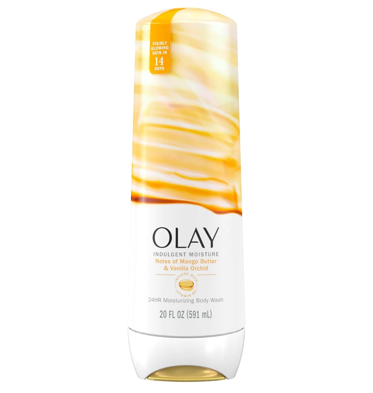Olay Indulgent Moisture Body Wash Infused With Vitamin B3 - Notes Of Mango Butter And Vanilla Orchid, 20 Fl Oz