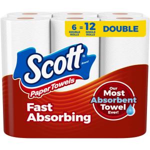 Scott Paper Towels, Double Rolls, One Ply