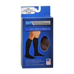 Preferred Pharmacy QCS Men's Medical Legwear Firm Brown Large 1 Pair