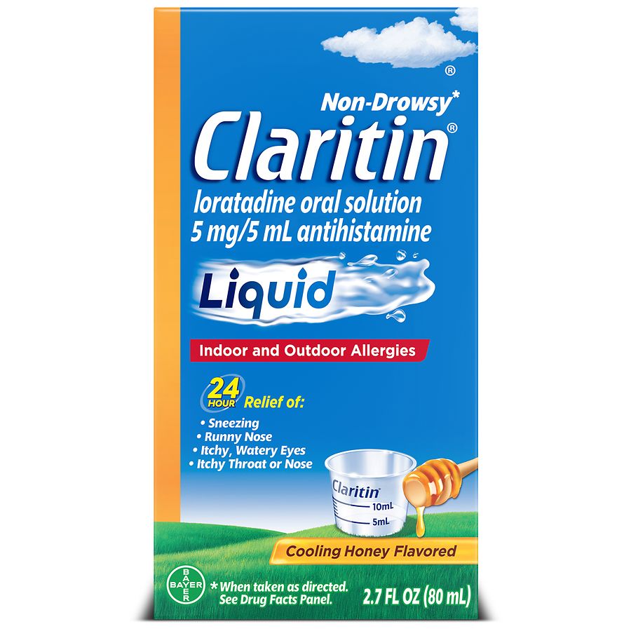 Claritin Indoor And Outdoor Allergies, Cooling Honey Flavored, Liquid, Non Drowsy 2.7 Fl Oz