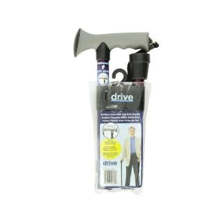 Drive Medical Adjustable Lightweight Red Crackle Folding Cane With Gel Hand Grip