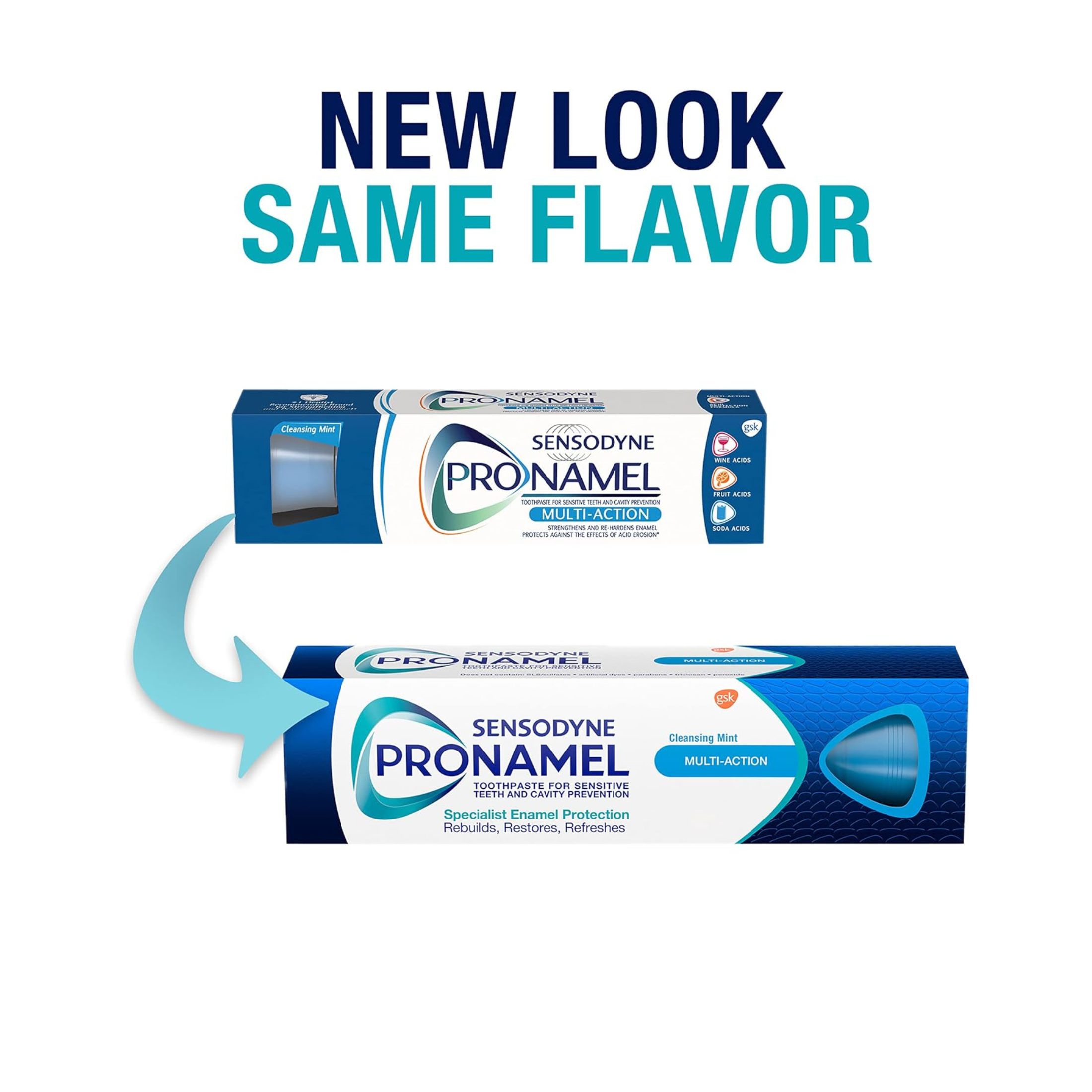 Sensodyne Pronamel Multi Action Enamel Toothpaste For Sensitive Teeth, Cleansing Mint 4 Ounces