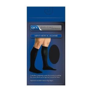 QCS Men's Medical Legwear Firm Black Medium - 1 Pair
