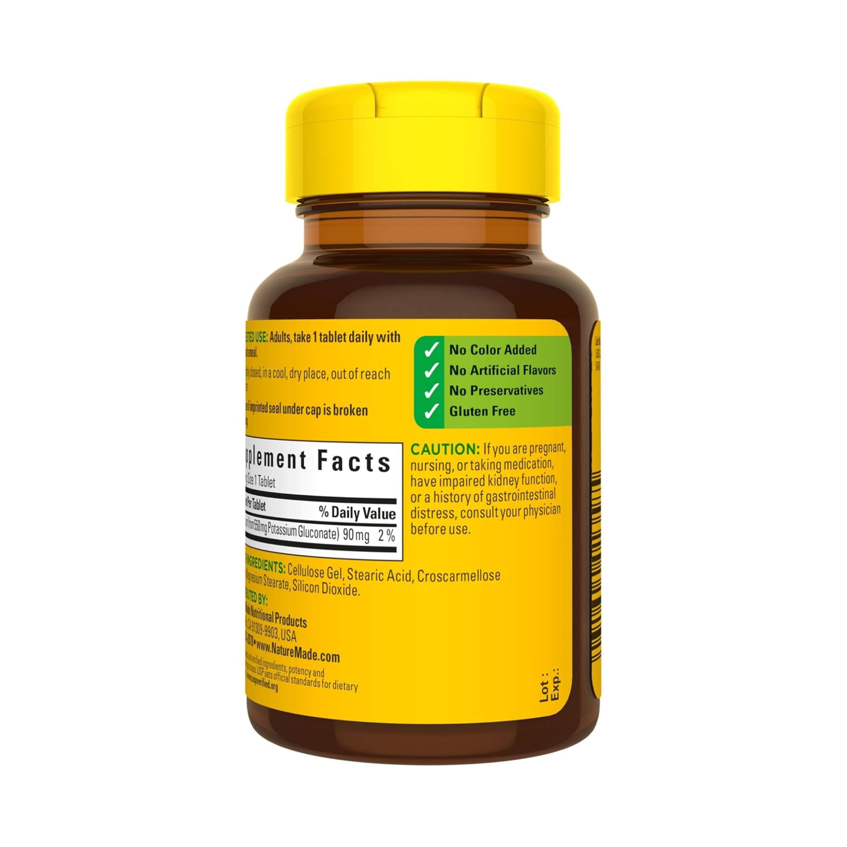 Nature Made Potassium Gluconate 550 Mg Dietary Supplement Tablets
