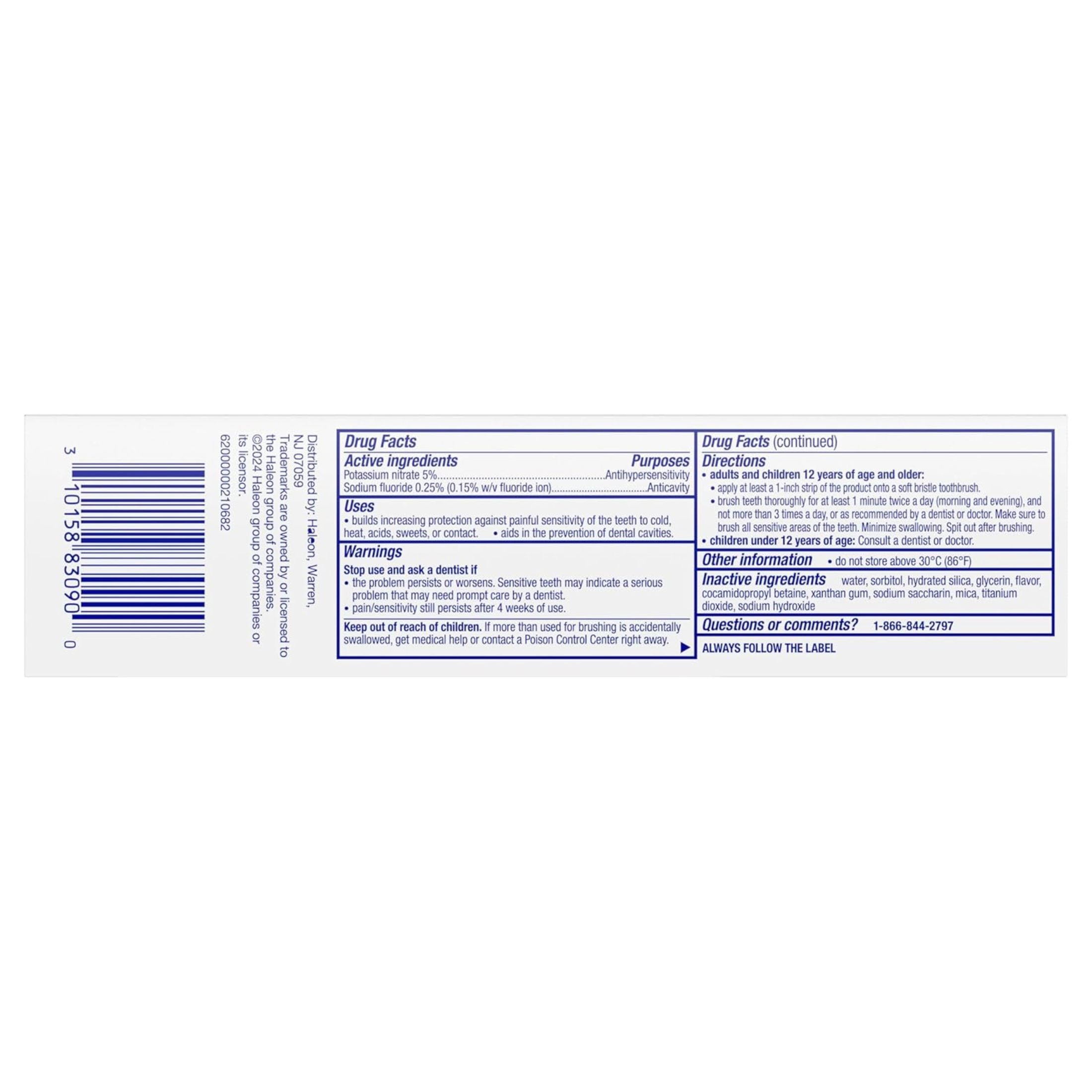 Sensodyne Pronamel Multi Action Enamel Toothpaste For Sensitive Teeth, Cleansing Mint 4 Ounces