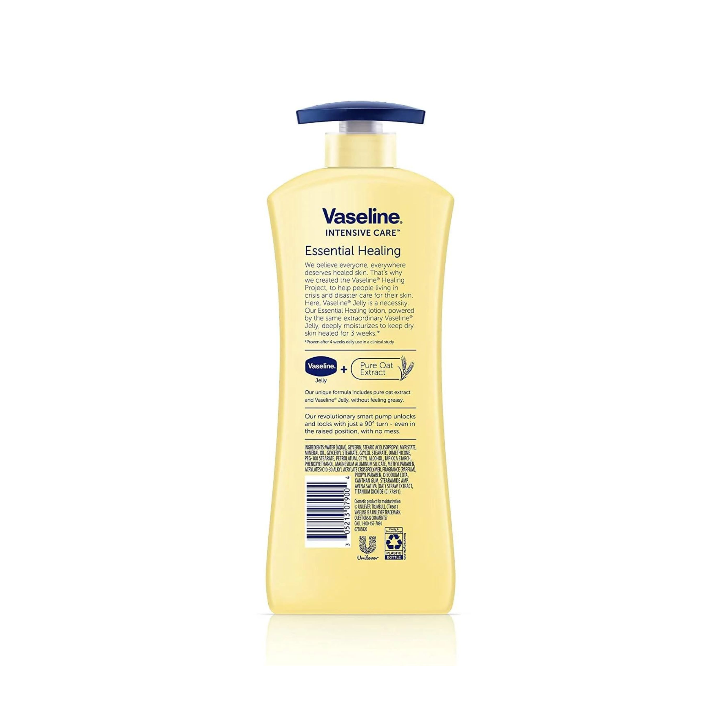 Vaseline Intensive Care Essential Healing Body Lotion, 20.3 Oz, Pump Bottle