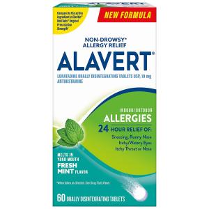 Alavert Allergies, Fresh Mint Flavor, Indoor/Outdoor, Tablets