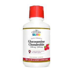 21st Century Glucosamine Chondroitin Triple Strength, Liquid Raspberry, 16 Ounce
