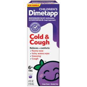 Dimetapp Cold & Cough, 6+ Yrs, Children's, Grape Flavor 4 Fl Oz