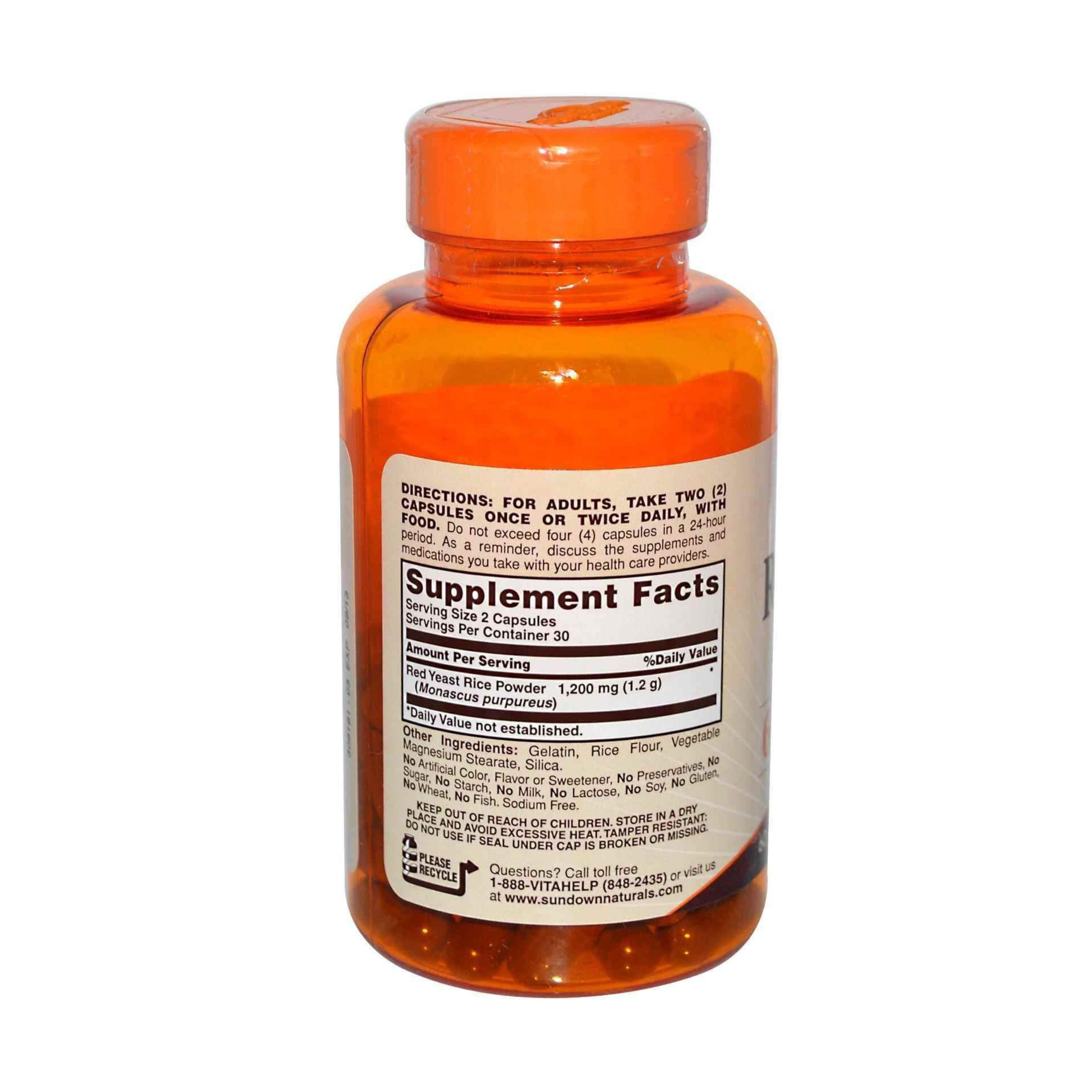 Sundown Naturals Red Yeast Rice, 600 Mg, Capsules