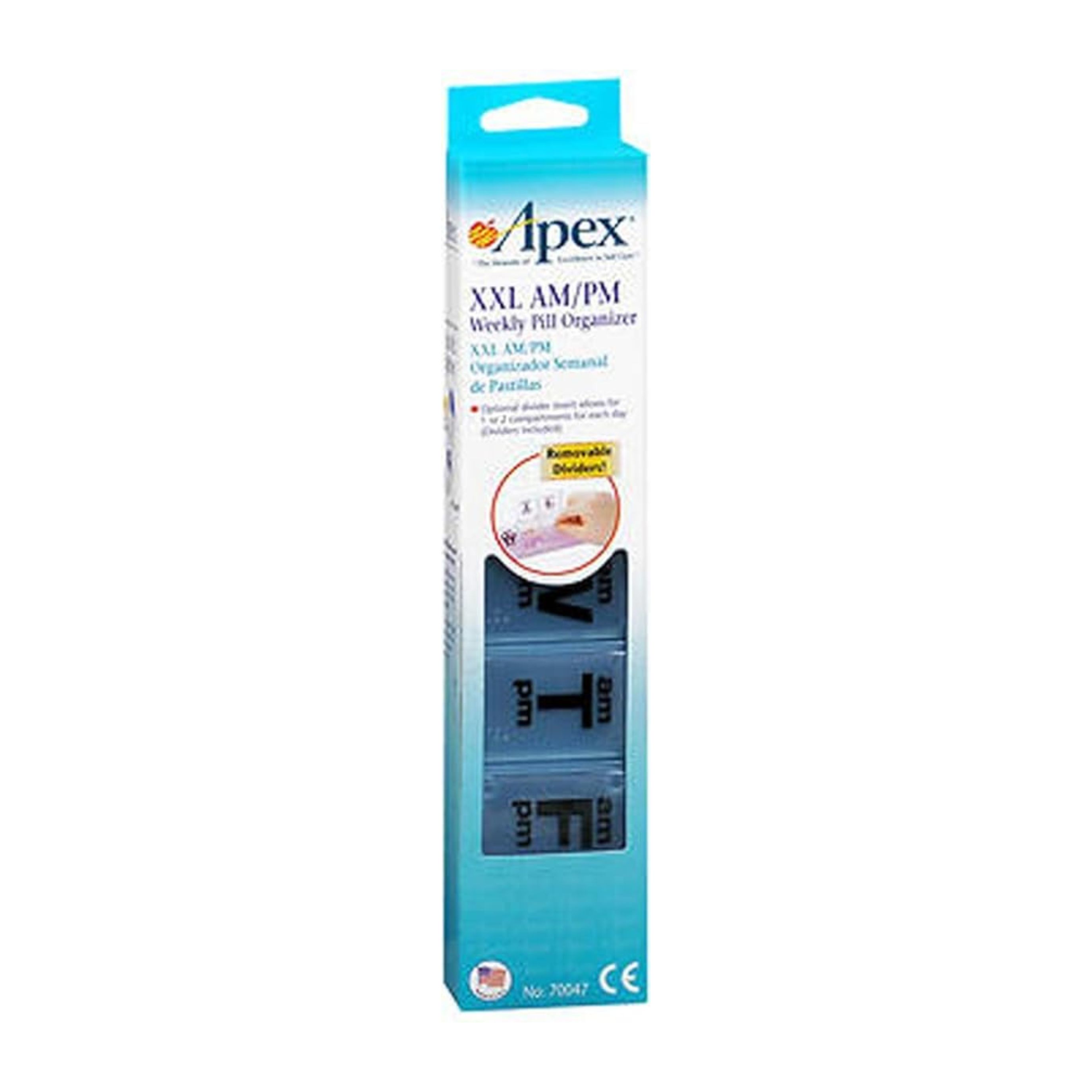 Apex Weekly Pill Organizer, XXL AM/PM