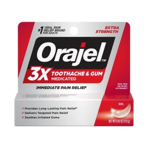 Orajel 3x Medicated For Toothache & Gum, Instant Pain Relief, Gel
