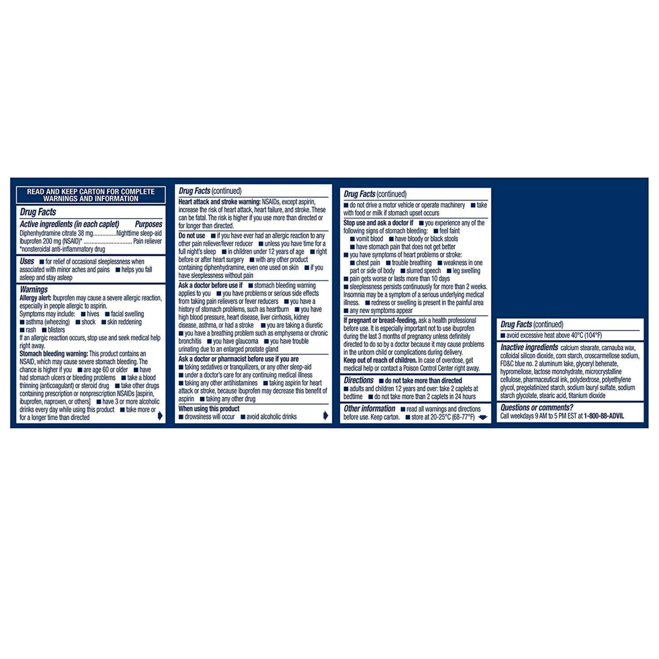Advil PM (20 Count) Pain Reliever / Nighttime Sleep Aid Liquid Filled Capsule 200Mg Ibuprofen 25Mg Diphenhydramine