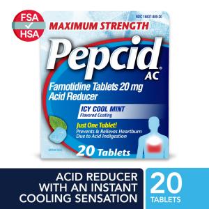 Pepcid Acid Reducer, Maximum Strength, 20 Mg, Icy Cool Mint, Tablets