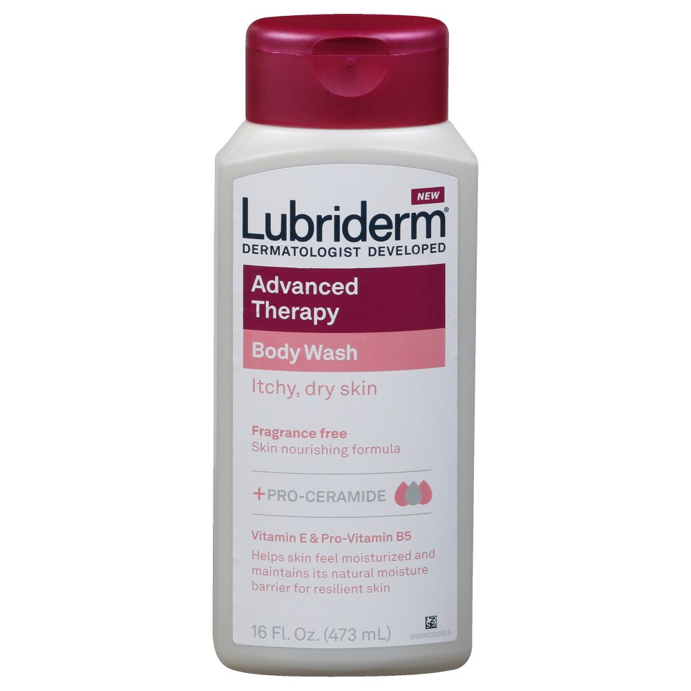 Lubriderm Body Wash, Advanced Therapy, Fragrance Free 16 Fl Oz
