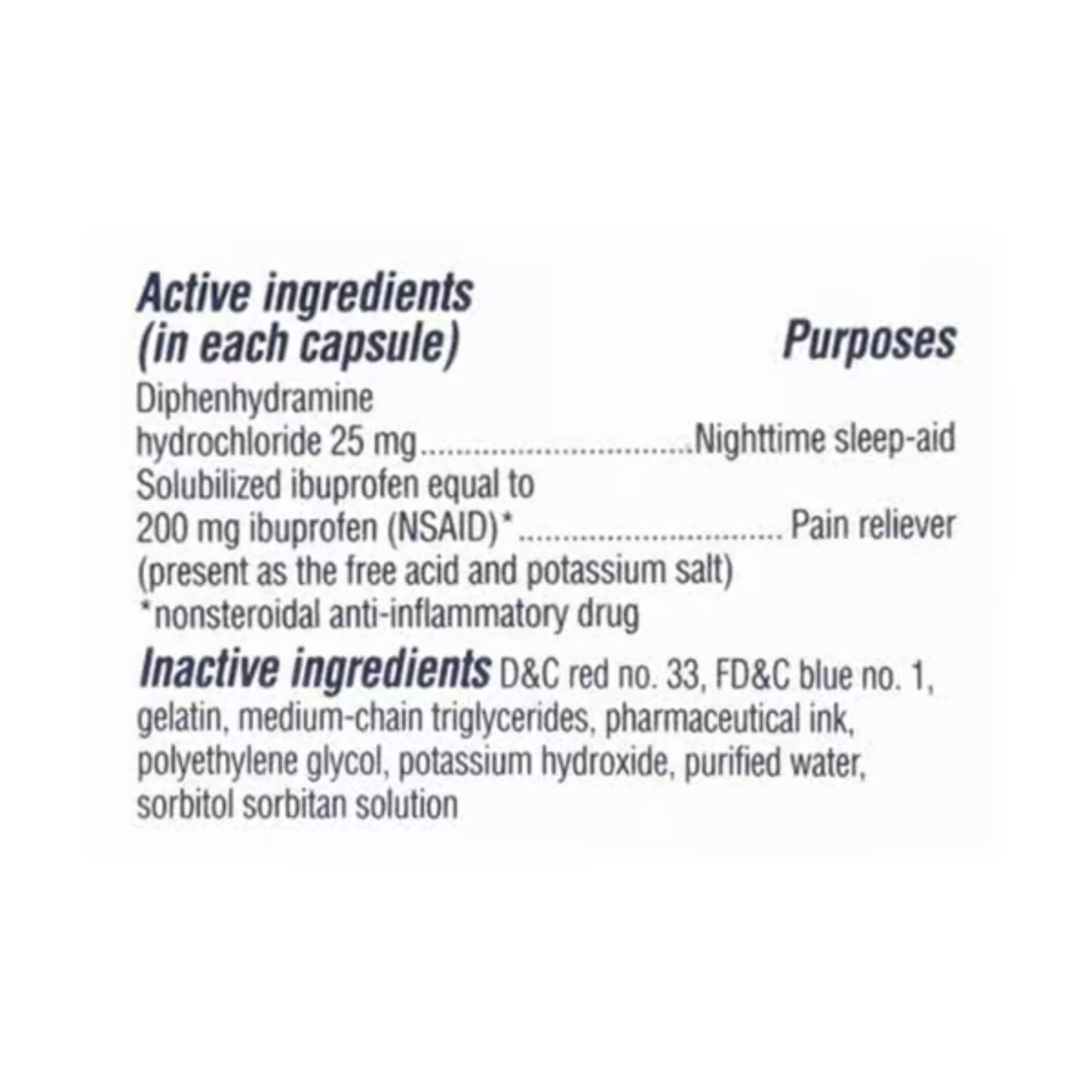 Advil PM Liqui-Gels Pain Reliever/Nighttime Sleep Aid Liquid Filled Capsules, 200mg Ibuprofen, 25mg Diphenhydramine