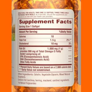 Sundown Naturals Fish Oil, 1000 Mg, Softgels