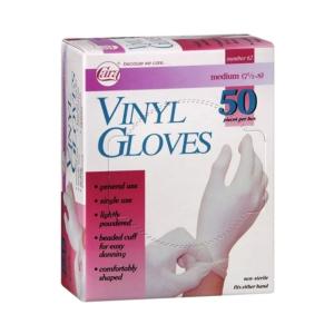 Cara Vinyl Non-Sterile Gloves Fits Either Hand Size Medium 7 1/2 - 8 50 Per Box