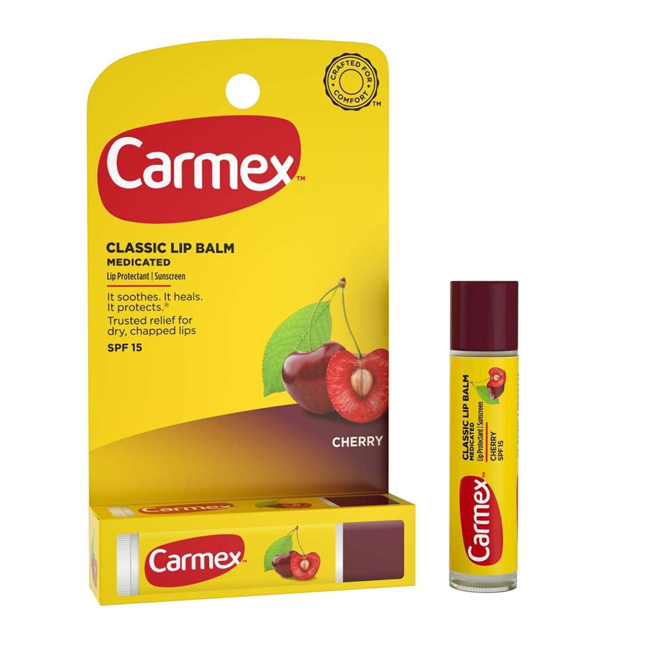 Carmex Classic Medicated Lip Balm Stick, Original, SPF 15, 0.15 Oz