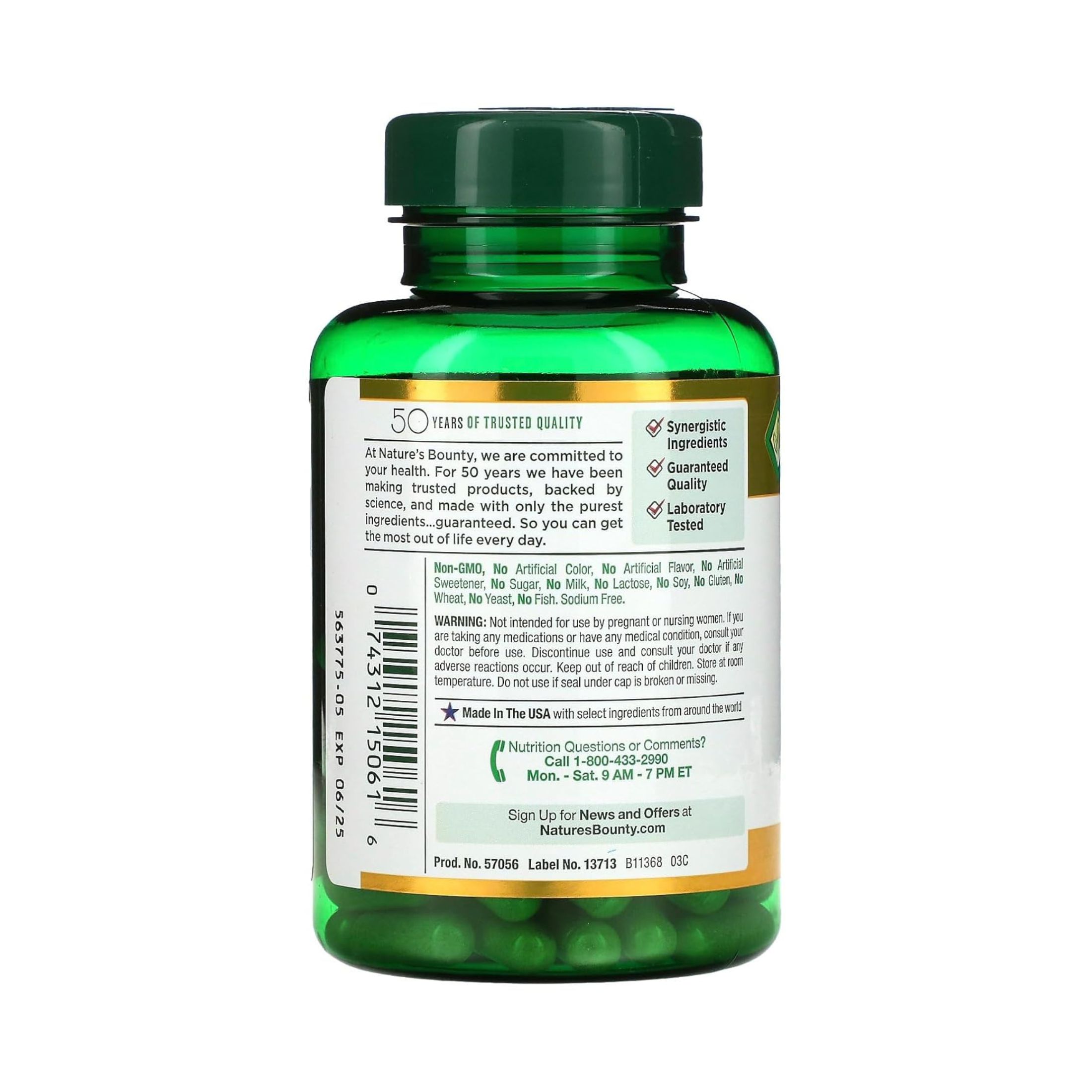 Nature's Bounty High Potency Cinnamon, 2000 Mg Plus Chromium Dietary Supplement Capsules
