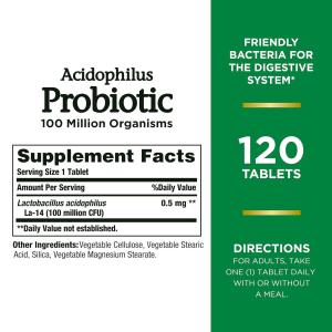 Nature's Bounty Acidophilus Probiotic Supplement Tablets