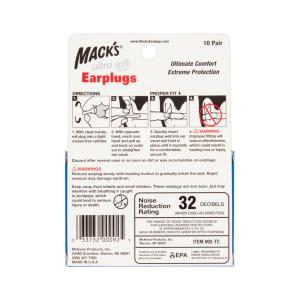 Mack's Original Soft Foam Earplugs 10 Pair