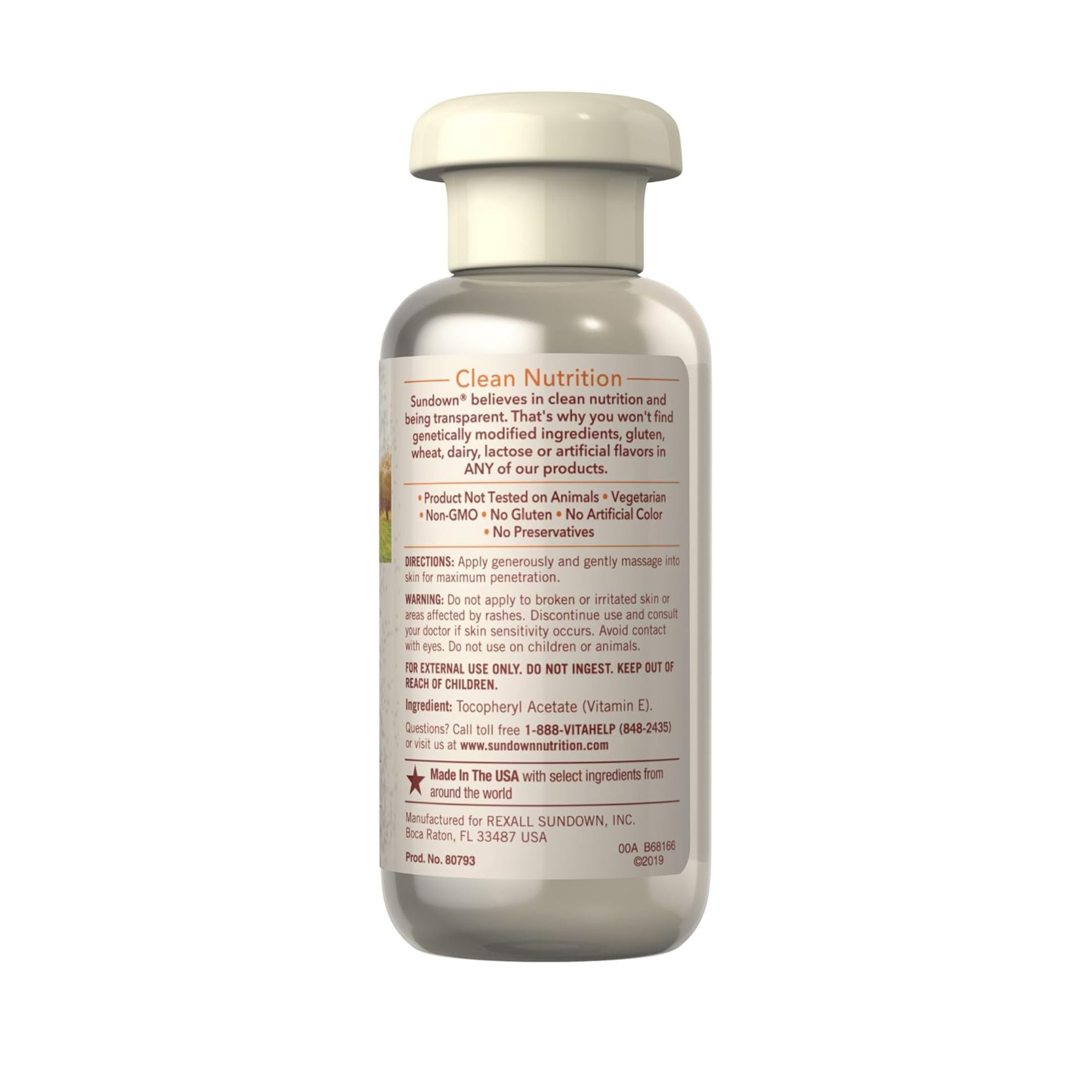 Sundown Naturals Pure Vitamin E Oil, 70000 IU 2.5 Fl Oz