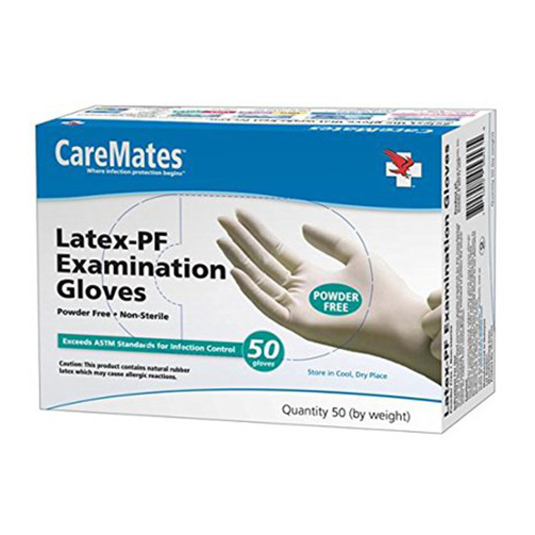 CareMates Textured Latex Powder Free Gloves, Small