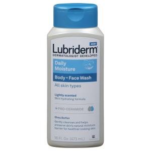 Lubriderm Body + Face Wash, Daily Moisture, Lightly Scented 16 Fl Oz