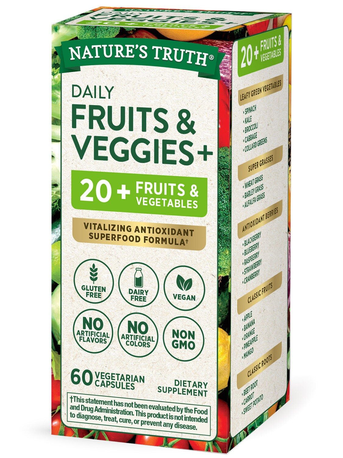 Nature's Truth Daily Fruit & Veggies +, 60 Vegetarian Capsules
