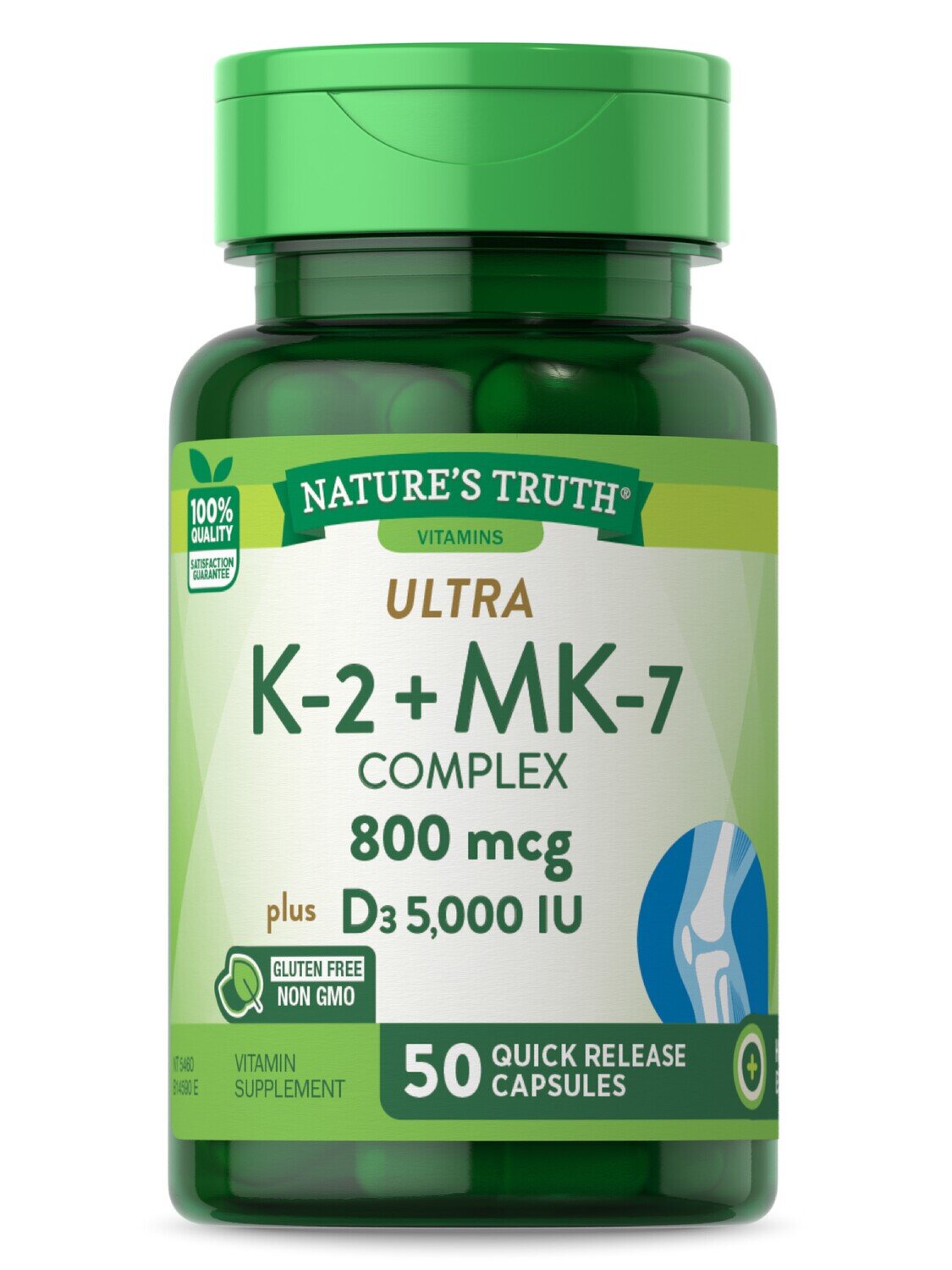 Nature's Truth K-2 + MK-7 Complex, Ultra, 800 Mcg, Capsules