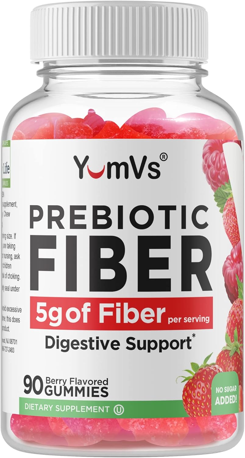 Yum-v's Prebiotic Fiber Gummies For Adults & Kids - 5g Digestive Aid Gummy