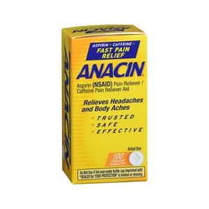 Anacin Aspirin 400mg Caffeine 32mg Pain Reliever & Aid Fast Relief Tablets 100ct