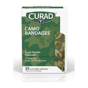 Curad Kids Adhesive Bandages, Green Camouflage, 3/4" X 3"