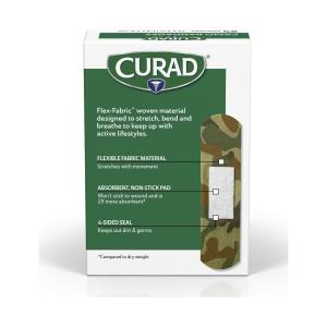 Curad Kids Adhesive Bandages, Green Camouflage, 3/4" X 3"