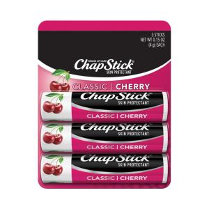 ChapStick Classic Skin Protectant Flavored Lip Balm Tube, 0.15 Ounce Each, Cherry Flavor