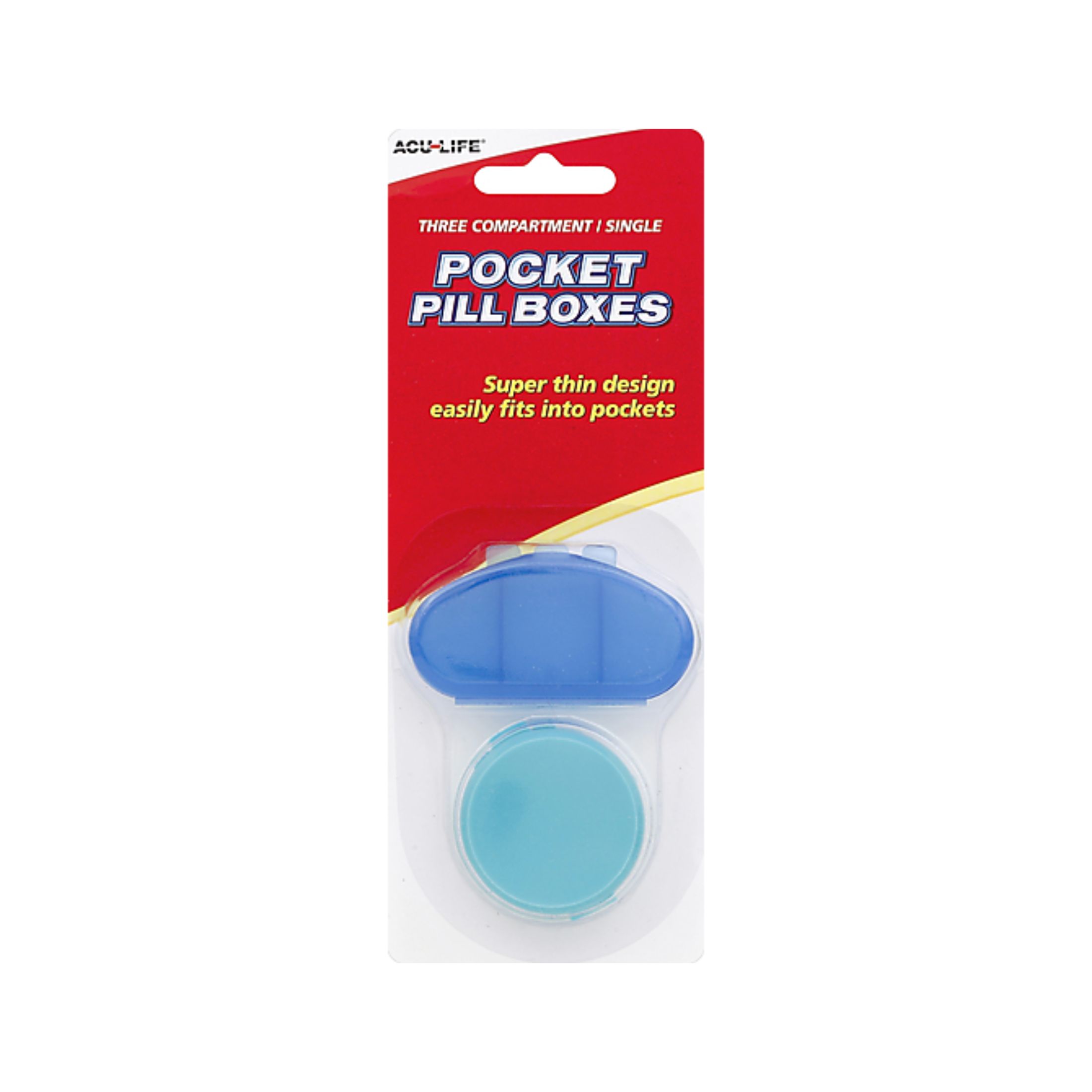Aculife Acu Life Pill Boxes, Pocket, Three Compartment, Single