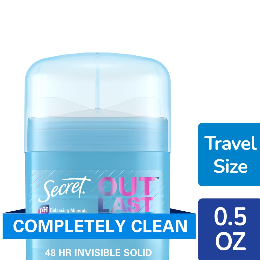 Secret Outlast Sweat & Odor Invisible Solid Antiperspirant Deodorant - Completely Clean, 0.5 Oz