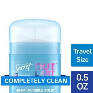 Secret Outlast Sweat & Odor Invisible Solid Antiperspirant Deodorant - Completely Clean, 0.5 Oz