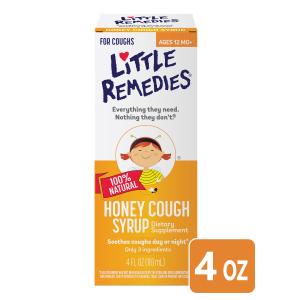 Little Remedies Honey Cough Syrup, 100% Natural 4.00 Fl Oz