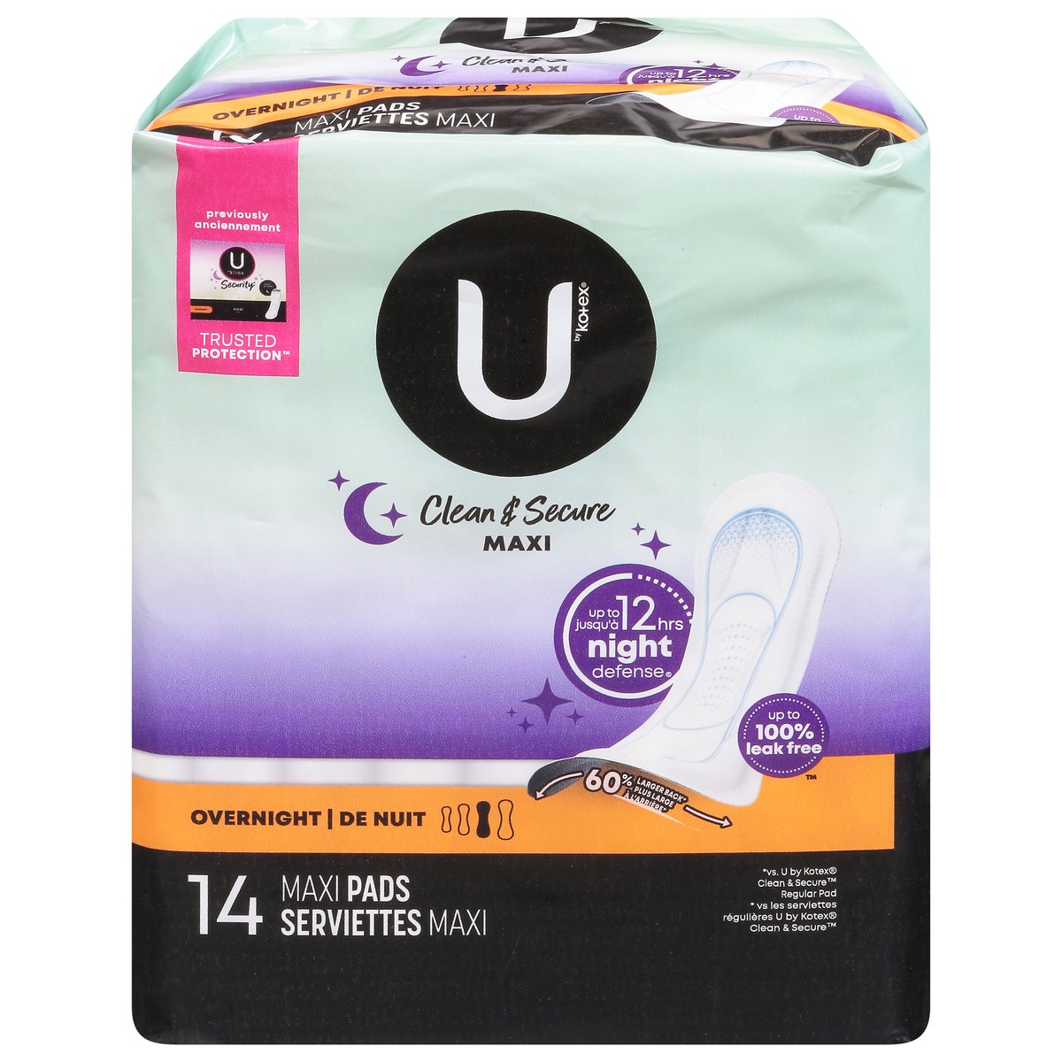 Kotex U By Security Overnight Maxi Pads